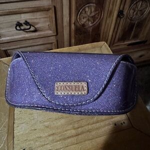 Consuela Purple Glittery glasses case